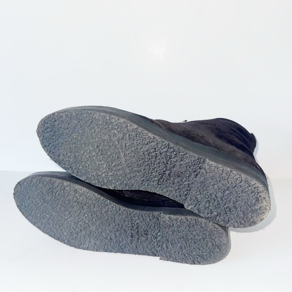 Jenni Kayne Canyon Shearling Ankle Boots Black Suede Size 40/9 Lace-Up Booties - Picture 9 of 11